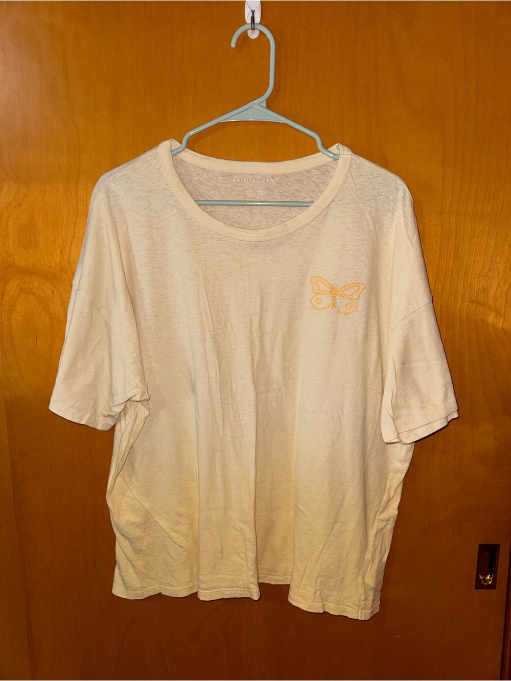Light Yellow Butterfly Embroidered Tee